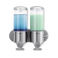 Simplehuman Double Wall Mount Shower Pump, 2 x 15 fl. oz. Shampoo and Soap Dispensers, Stainless Steel BT1028